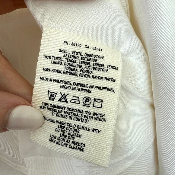 Cartonnier Cream Open Blazer Jacket Size 8 Tencel Tailored Minimalist Neutral - Picture 7 of 7